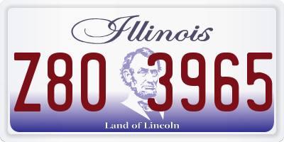 IL license plate Z803965