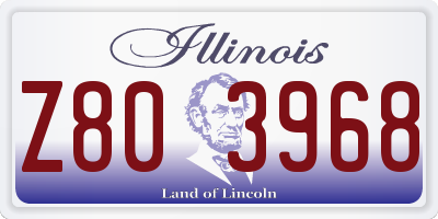 IL license plate Z803968