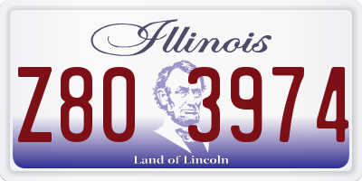 IL license plate Z803974