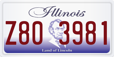 IL license plate Z803981