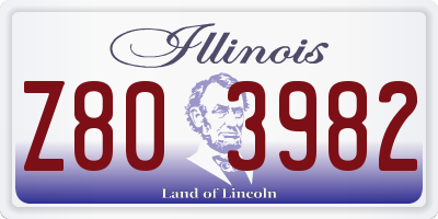 IL license plate Z803982