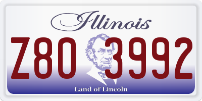IL license plate Z803992
