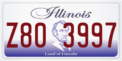 IL license plate Z803997