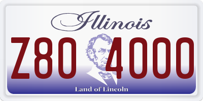 IL license plate Z804000