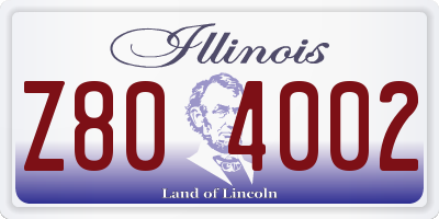 IL license plate Z804002
