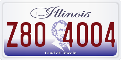 IL license plate Z804004