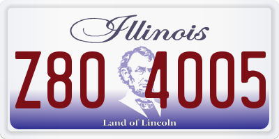 IL license plate Z804005