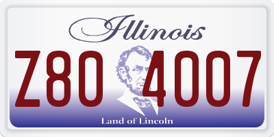 IL license plate Z804007