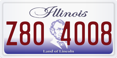 IL license plate Z804008