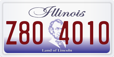 IL license plate Z804010