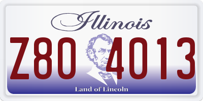 IL license plate Z804013