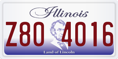 IL license plate Z804016