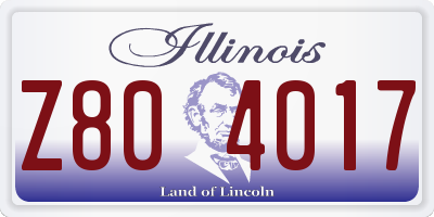 IL license plate Z804017