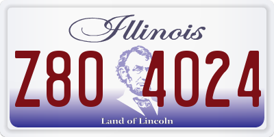 IL license plate Z804024