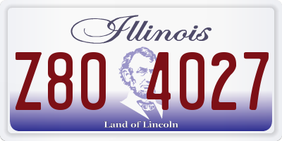 IL license plate Z804027