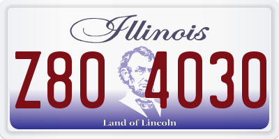 IL license plate Z804030