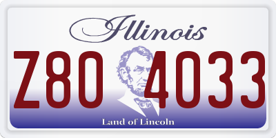 IL license plate Z804033