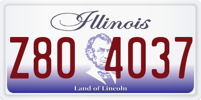 IL license plate Z804037