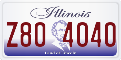 IL license plate Z804040