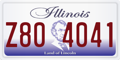 IL license plate Z804041