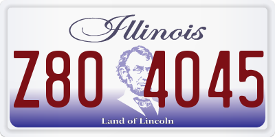 IL license plate Z804045