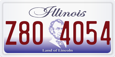 IL license plate Z804054