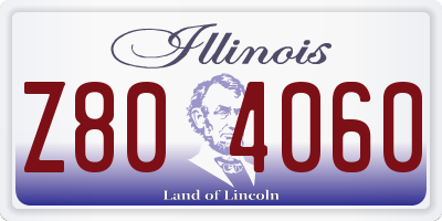 IL license plate Z804060