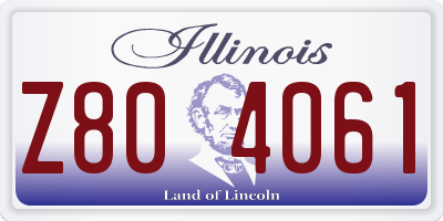 IL license plate Z804061