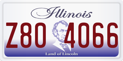 IL license plate Z804066