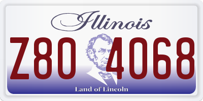 IL license plate Z804068