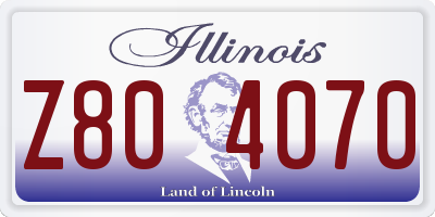 IL license plate Z804070