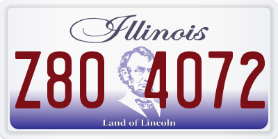 IL license plate Z804072