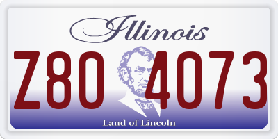 IL license plate Z804073