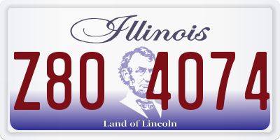 IL license plate Z804074