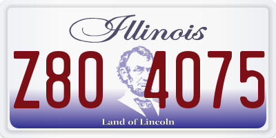 IL license plate Z804075