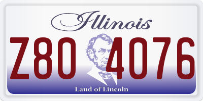 IL license plate Z804076
