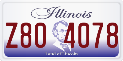 IL license plate Z804078