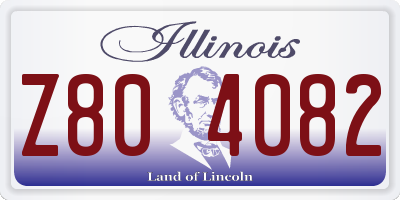 IL license plate Z804082