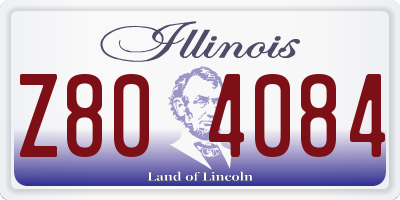 IL license plate Z804084
