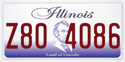 IL license plate Z804086