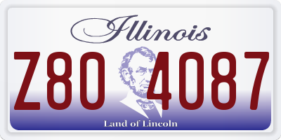 IL license plate Z804087