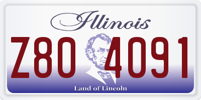 IL license plate Z804091