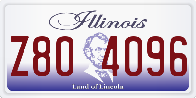 IL license plate Z804096