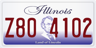 IL license plate Z804102