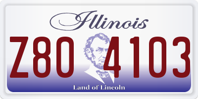 IL license plate Z804103