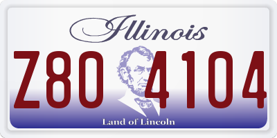 IL license plate Z804104