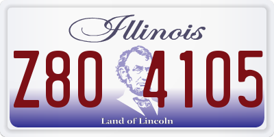 IL license plate Z804105