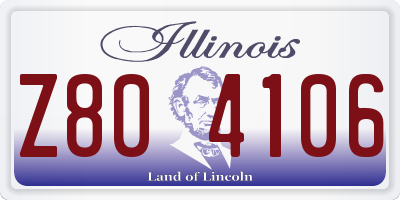 IL license plate Z804106