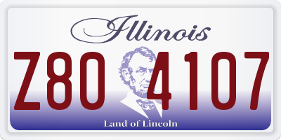 IL license plate Z804107