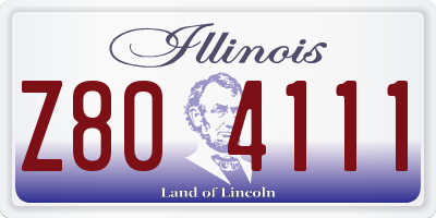 IL license plate Z804111